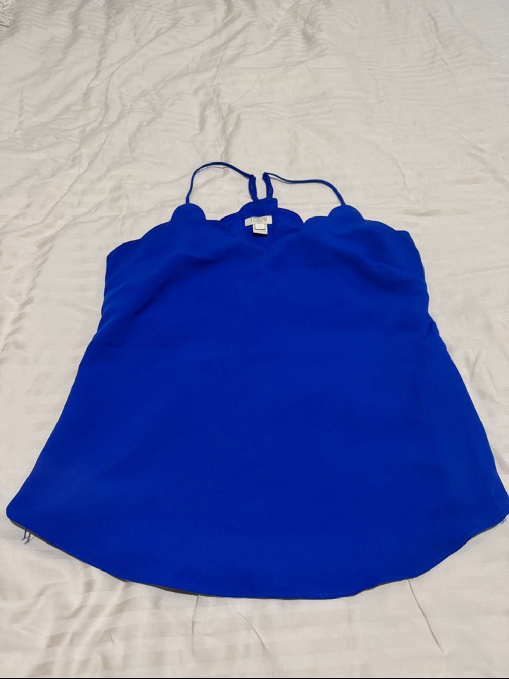 Scallop-Edge Royal Blue Cami Top